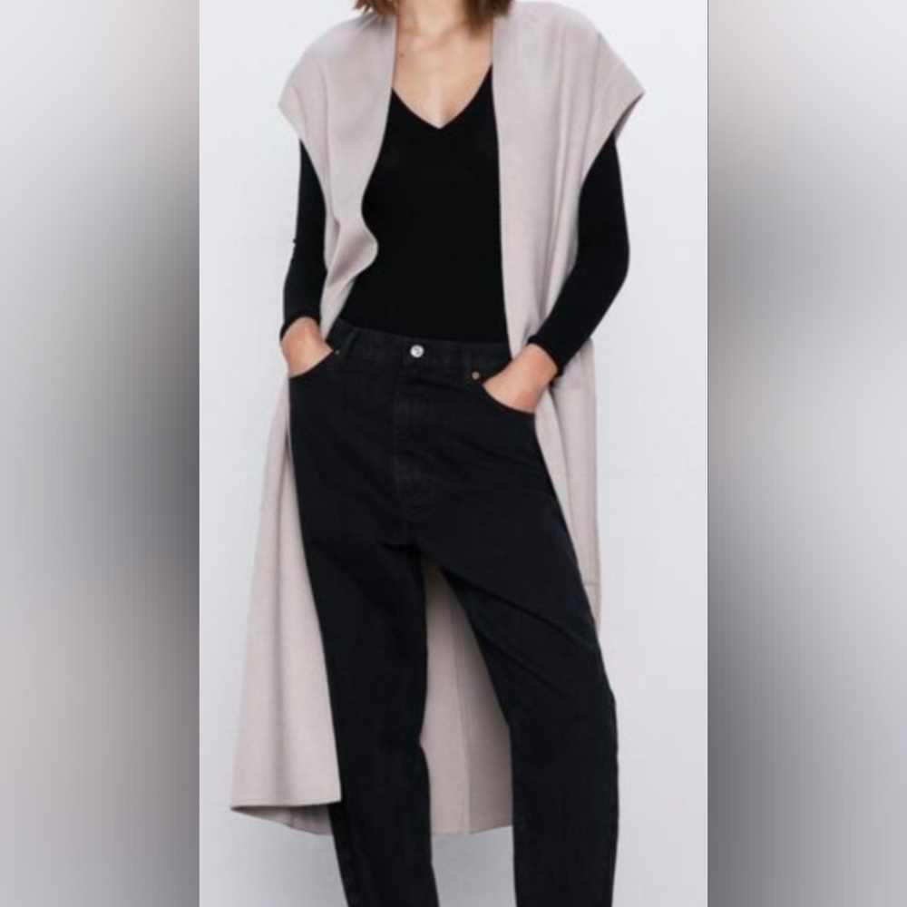 ZARA Longline Knit Vest Duster